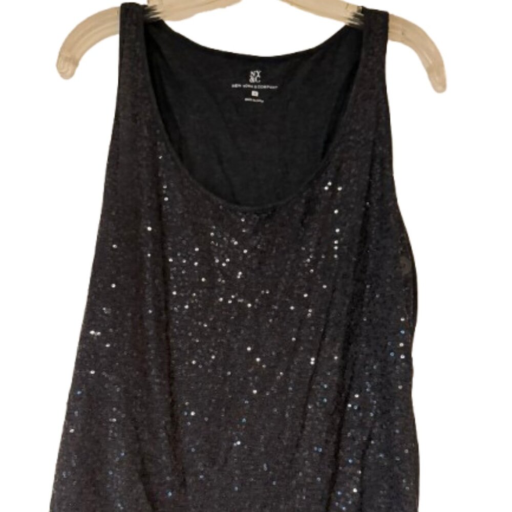 New York & Company Light Black Tank w/Sequined Front - Medium